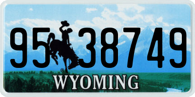 WY license plate 9538749