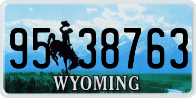 WY license plate 9538763