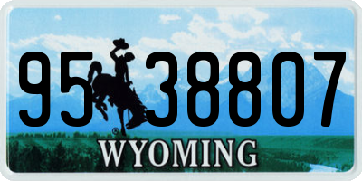 WY license plate 9538807