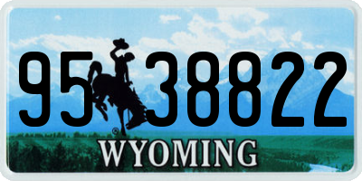 WY license plate 9538822