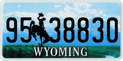 WY license plate 9538830