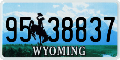 WY license plate 9538837