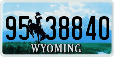 WY license plate 9538840