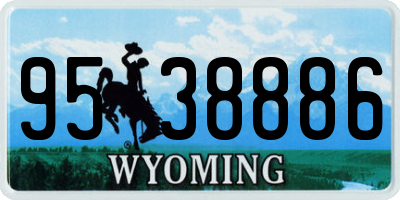 WY license plate 9538886