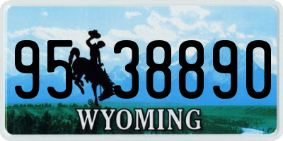 WY license plate 9538890