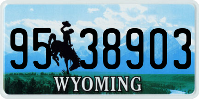 WY license plate 9538903