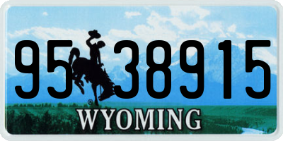 WY license plate 9538915