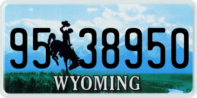 WY license plate 9538950