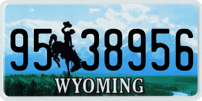 WY license plate 9538956
