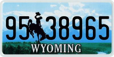 WY license plate 9538965