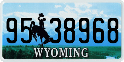 WY license plate 9538968