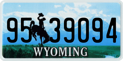 WY license plate 9539094