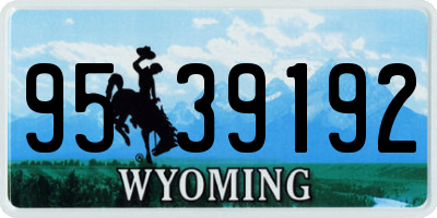 WY license plate 9539192