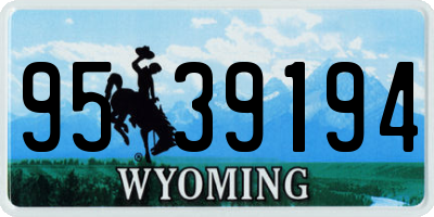 WY license plate 9539194