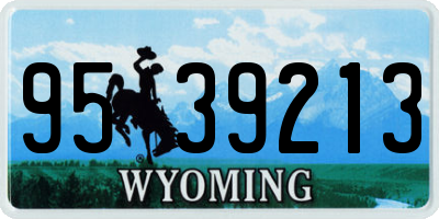 WY license plate 9539213