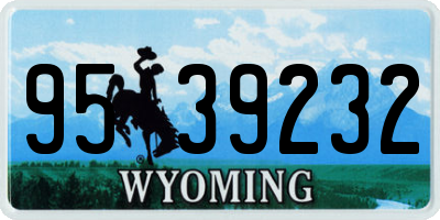 WY license plate 9539232