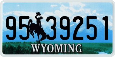 WY license plate 9539251