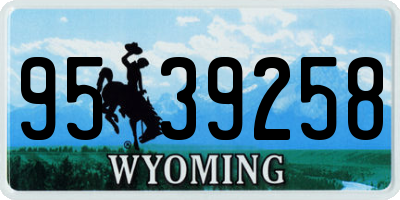 WY license plate 9539258