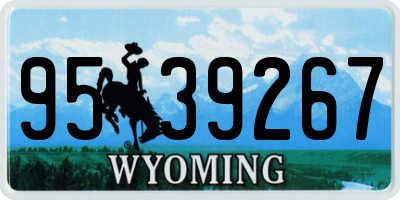 WY license plate 9539267