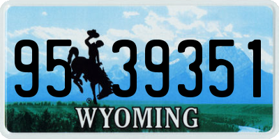 WY license plate 9539351