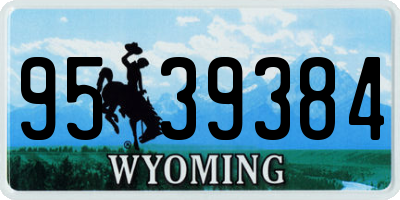 WY license plate 9539384