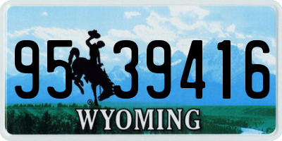 WY license plate 9539416