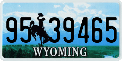 WY license plate 9539465