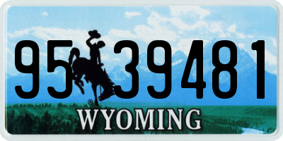 WY license plate 9539481
