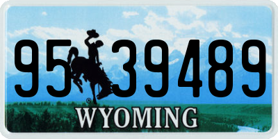 WY license plate 9539489