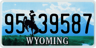 WY license plate 9539587