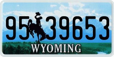 WY license plate 9539653