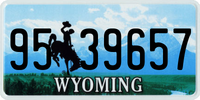 WY license plate 9539657