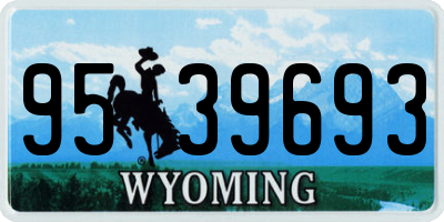 WY license plate 9539693
