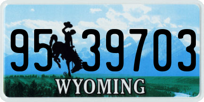 WY license plate 9539703
