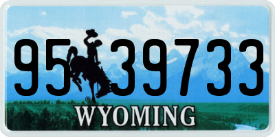 WY license plate 9539733