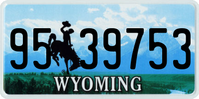 WY license plate 9539753