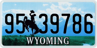 WY license plate 9539786