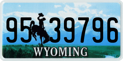 WY license plate 9539796