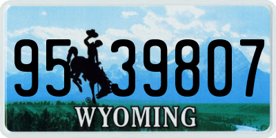 WY license plate 9539807