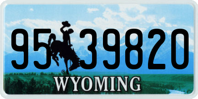 WY license plate 9539820