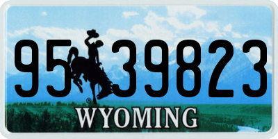 WY license plate 9539823