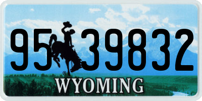 WY license plate 9539832
