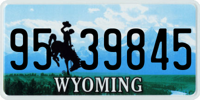 WY license plate 9539845
