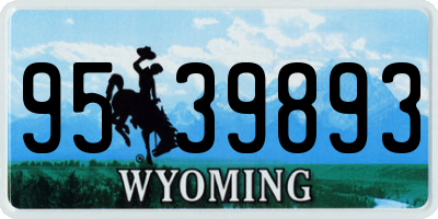 WY license plate 9539893