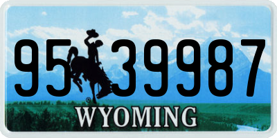 WY license plate 9539987