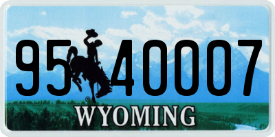 WY license plate 9540007
