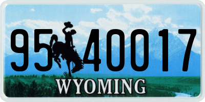 WY license plate 9540017