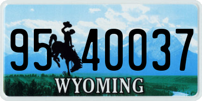 WY license plate 9540037