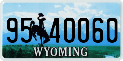 WY license plate 9540060