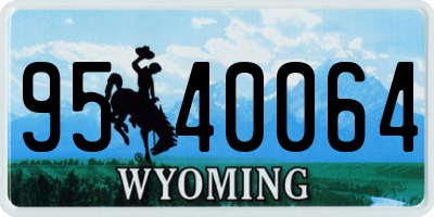 WY license plate 9540064